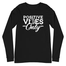 Load image into Gallery viewer, Positive Vibes Only B&W Unisex Long Sleeve Tee
