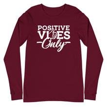 Load image into Gallery viewer, Positive Vibes Only B&W Unisex Long Sleeve Tee
