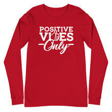 Load image into Gallery viewer, Positive Vibes Only B&W Unisex Long Sleeve Tee
