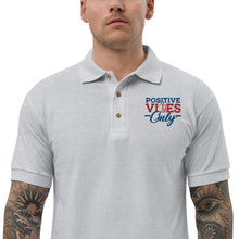 Load image into Gallery viewer, Positive Vibes Only Embroidered Polo Shirt