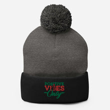 Load image into Gallery viewer, Positive Vibes Only Holiday Pom-Pom Beanie