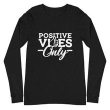 Load image into Gallery viewer, Positive Vibes Only B&W Unisex Long Sleeve Tee