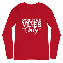 Load image into Gallery viewer, Positive Vibes Only B&W Unisex Long Sleeve Tee