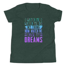Load image into Gallery viewer, Chase My Dreams Youth Short Sleeve T-Shirt