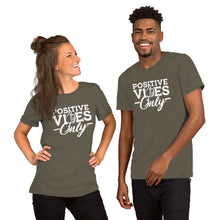 Load image into Gallery viewer, Positive Vibes Only B&amp;W Unisex Soft T-Shirt
