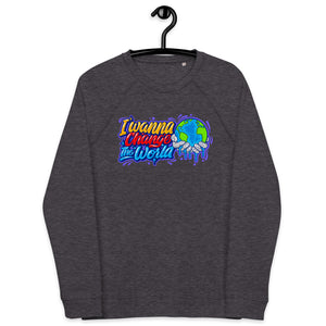 Change the World Unisex organic raglan sweatshirt